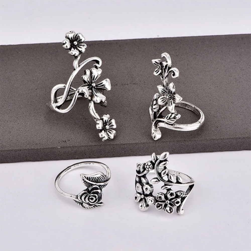 New Silver Floral Ring Set - Picture 3 of 5